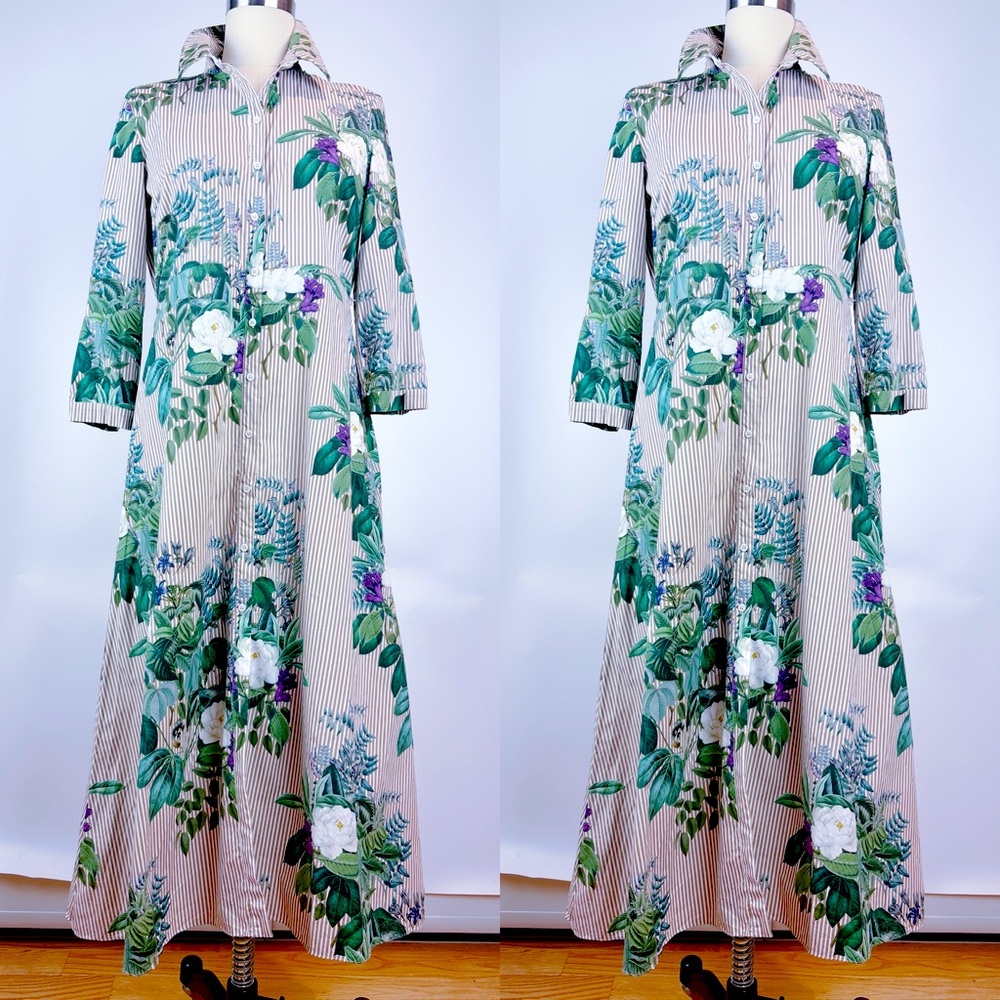 Zara Striped And Floral Print Tunic Shirt Dress
Size Large - Picture 3 of 11